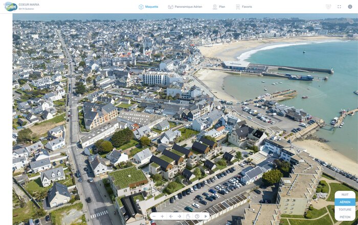 Axonométrie insertion dans son environnement programme neuf Coeur Maria à Quiberon