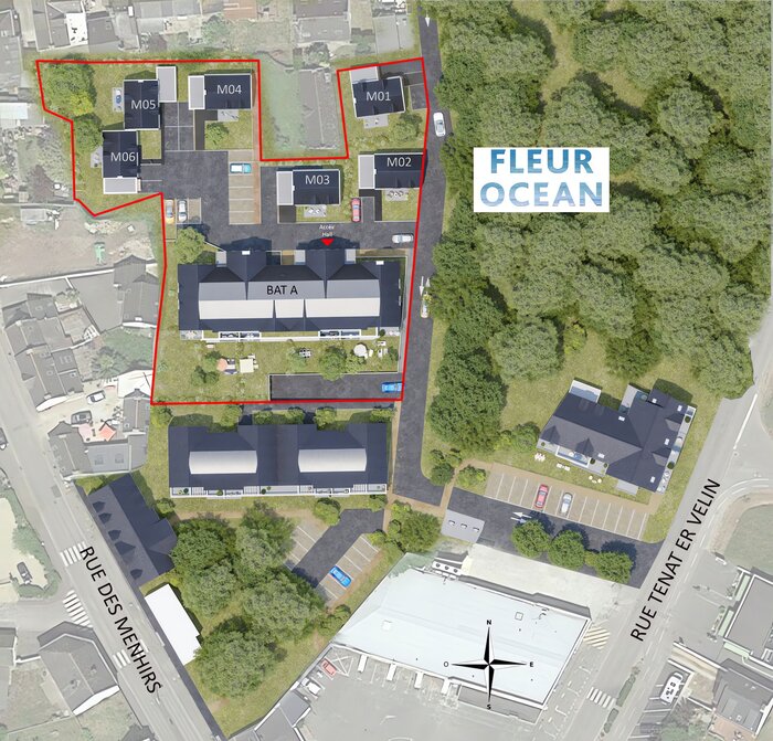 Plan masse Fleur Océan - maisons à Erdeven