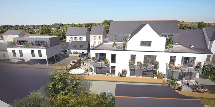 Façade sud ouest programme neuf Le Menhir