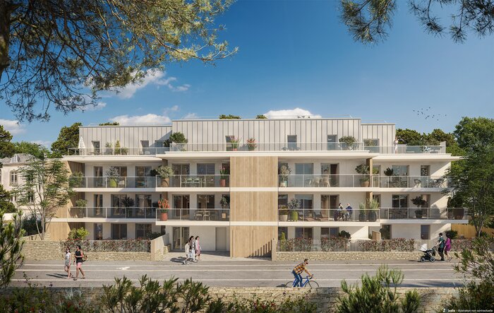 Façade sur rue programme neuf Les Sittelles