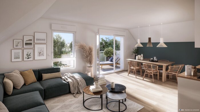 Ambiance intérieur appartement neuf Les Terrasses de Saint-Colomban à Carnac