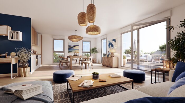 Ambiance intérieur appartement neuf résidence Les Terrasses du Port