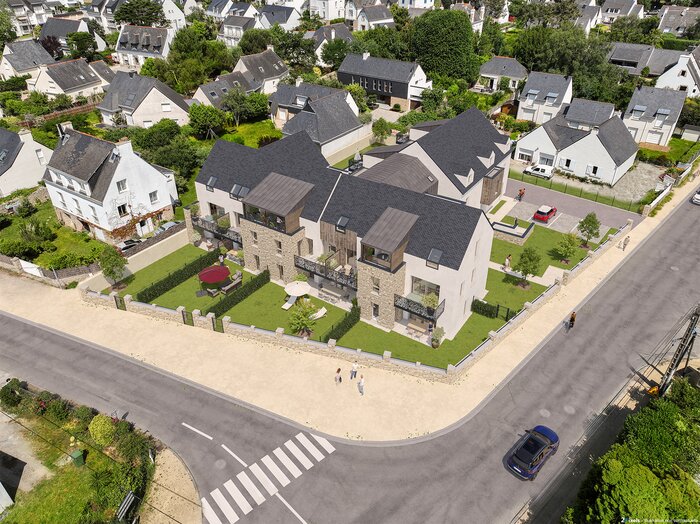 Axonométrie résidence les Villas du Rahic à Carnac