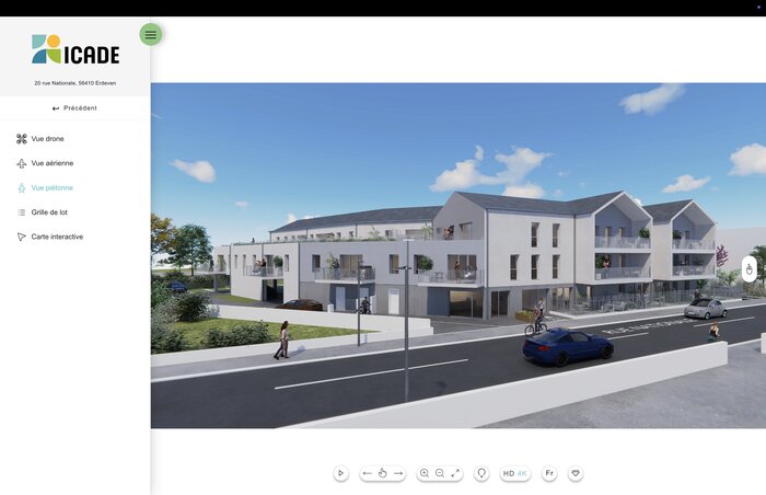 Maquette 3d du programme neuf Ora - vue piétonne